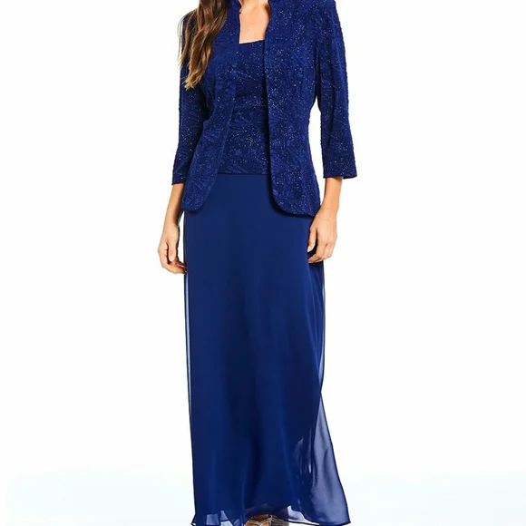 Alex Evenings | Dresses | Alex Evenings 2 Piece Glitter Embellished Dress  Mother Of The Bride | Poshmark